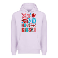 Lilac xo xo hugs and kisses Premium Hoodie - NancyCooperArtShop