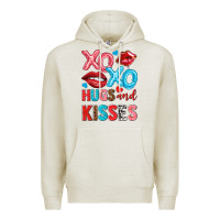 Oatmeal Heather xo xo hugs and kisses Premium Hoodie - NancyCooperArtShop
