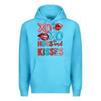 Ocean Blue xo xo hugs and kisses Premium Hoodie - NancyCooperArtShop