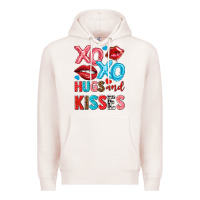 Pale Pink xo xo hugs and kisses Premium Hoodie - NancyCooperArtShop