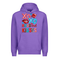Purple xo xo hugs and kisses Premium Hoodie - NancyCooperArtShop