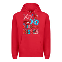 Red xo xo hugs and kisses Premium Hoodie - NancyCooperArtShop
