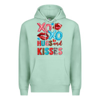 Seafoam xo xo hugs and kisses Premium Hoodie - NancyCooperArtShop