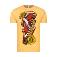 Vintage Mustard sport football  lightning bolt Vintage Tee - texasbilliewilder