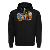 Black hannukah coffee cups Zipper Hoodie - AdoDesignShop