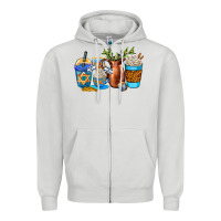 Dove Grey hannukah coffee cups Zipper Hoodie - AdoDesignShop