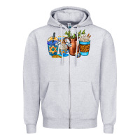 Heather Grey hannukah coffee cups Zipper Hoodie - AdoDesignShop
