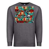 Charcoal Heather aztec leopard cowhide turquoise Premium Sweatshirt - BarkalooDesign
