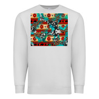 Dove Grey aztec leopard cowhide turquoise Premium Sweatshirt - BarkalooDesign