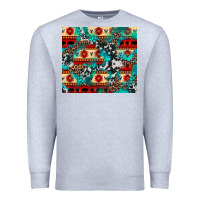 Heather Grey aztec leopard cowhide turquoise Premium Sweatshirt - BarkalooDesign
