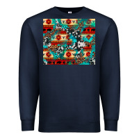 Navy aztec leopard cowhide turquoise Premium Sweatshirt - BarkalooDesign
