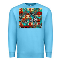 Ocean Blue aztec leopard cowhide turquoise Premium Sweatshirt - BarkalooDesign