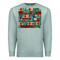 Seafoam aztec leopard cowhide turquoise Premium Sweatshirt - BarkalooDesign