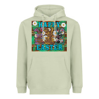 Matcha easter happy easter western bunnies daisies Heavyweight Hoodie - Artiststas