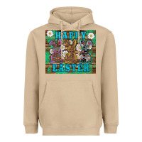 Mushroom easter happy easter western bunnies daisies Heavyweight Hoodie - Artiststas