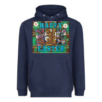 Easter Happy Easter Western Bunnies Daisies Heavyweight Hoodie | Teevron