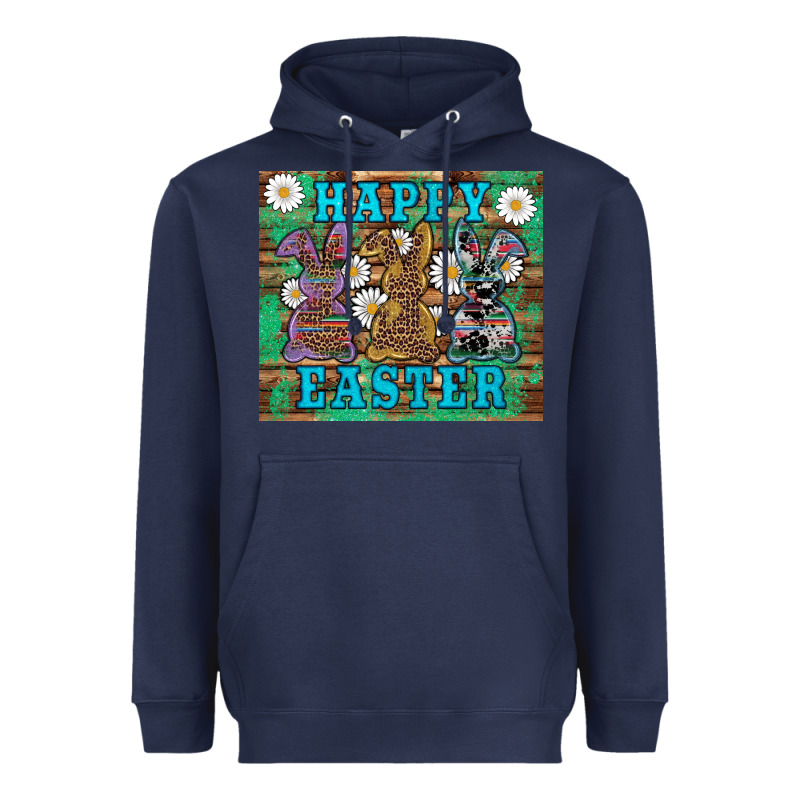 Easter Happy Easter Western Bunnies Daisies Heavyweight Hoodie by Artiststas | Teevron