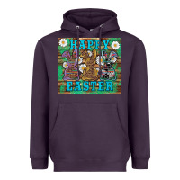 Plum easter happy easter western bunnies daisies Heavyweight Hoodie - Artiststas