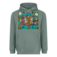 Sage easter happy easter western bunnies daisies Heavyweight Hoodie - Artiststas
