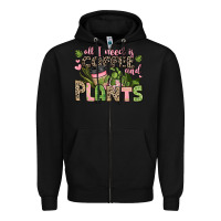 Black all i need is coffee and plants Zipper Hoodie - JahusDesignShop
