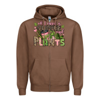 Chestnut all i need is coffee and plants Zipper Hoodie - JahusDesignShop