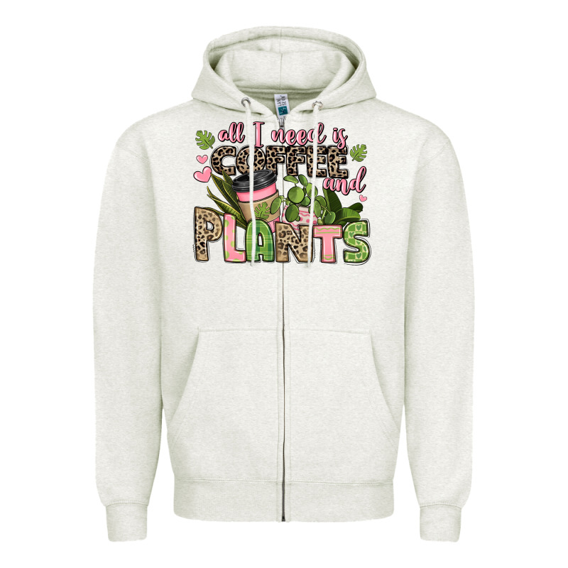 All I Need Is Coffee And Plants Zipper Hoodie by JahusDesignShop | Teevron