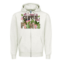 Oatmeal Heather all i need is coffee and plants Zipper Hoodie - JahusDesignShop