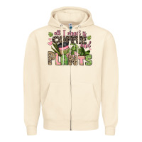 Sandshell all i need is coffee and plants Zipper Hoodie - JahusDesignShop