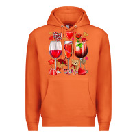 Carrot valentines day wine glasses Premium Hoodie - NancyCooperArtShop