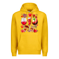 Lemon valentines day wine glasses Premium Hoodie - NancyCooperArtShop