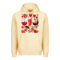 Pina Colada valentines day wine glasses Premium Hoodie - NancyCooperArtShop