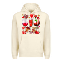 Sandshell valentines day wine glasses Premium Hoodie - NancyCooperArtShop