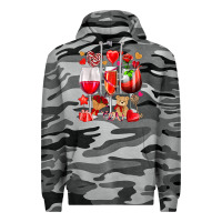 Slate Camo valentines day wine glasses Premium Hoodie - NancyCooperArtShop