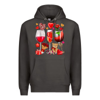 Smoke valentines day wine glasses Premium Hoodie - NancyCooperArtShop