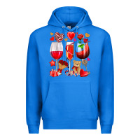 True Royal valentines day wine glasses Premium Hoodie - NancyCooperArtShop
