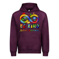 Mauve Wine be kind autism awareness infinity symbol Urban Hoodie - LillyAllenDesigns