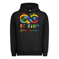 Pigment Black be kind autism awareness infinity symbol Urban Hoodie - LillyAllenDesigns