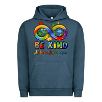 Pigment Midnight Navy be kind autism awareness infinity symbol Urban Hoodie - LillyAllenDesigns