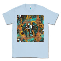 Dusty Blue faith cross seamless pattern Classic Tee - HRA Design Shop