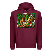 Burgundy beer set for Christmas Premium Hoodie - AdoDesignShop