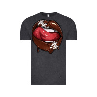 Vintage Black sports lips american football Vintage Tee - texasbilliewilder