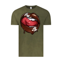 Vintage Olive sports lips american football Vintage Tee - texasbilliewilder