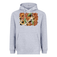 Heather Grey horseshoe cowhide cactus background Heavyweight Hoodie - AdoDesignShop