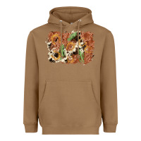 Toasted Coconut horseshoe cowhide cactus background Heavyweight Hoodie - AdoDesignShop