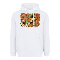 White horseshoe cowhide cactus background Heavyweight Hoodie - AdoDesignShop