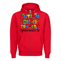 Red autism is not a tragedy ignorance is Zipper Hoodie - JahusDesignShop