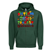 Sports Green autism is not a tragedy ignorance is Zipper Hoodie - JahusDesignShop