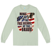 Matcha Home of the free because of the brave 4th of july Long Sleeve Tee - CowGirlArtShop