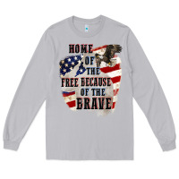 Moon Dust Home of the free because of the brave 4th of july Long Sleeve Tee - CowGirlArtShop