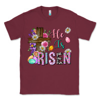 Burgundy he is risen easter Classic Tee - Neo Western